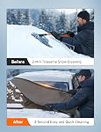 AstroAI Windshield Cover for Ice and Snow, 600D Oxford Fabric, Front Car Windshield Snow Cover, Winter Protection for Cars and Compact SUVs Wiper Mirror Protector Windproof Cover (Brown)