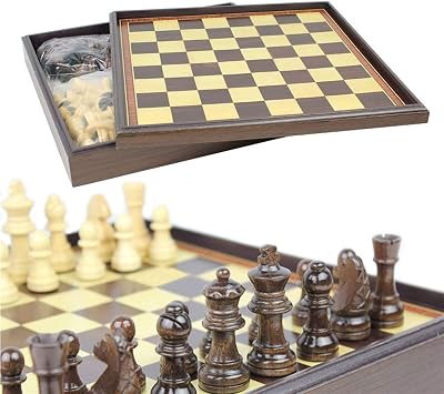 Wood Chess Set Portable Game of 31315.3cm Box Chessboard King Height 6.2cm