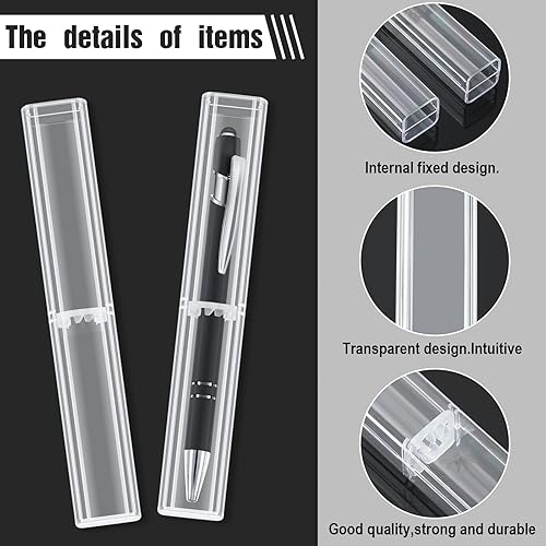 Miniatura 3 de Spakon 40 cajas de regalo para bolígrafos, estuches de plástico acrílico, estuche de plástico para lápices, contenedor transparente para lápices