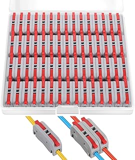 XHF Red Conductor Compact Connectors Lever Nuts, Electrical Wire Terminals for Any Circuit Inline Splices 28-12 AWG (SPL-1)