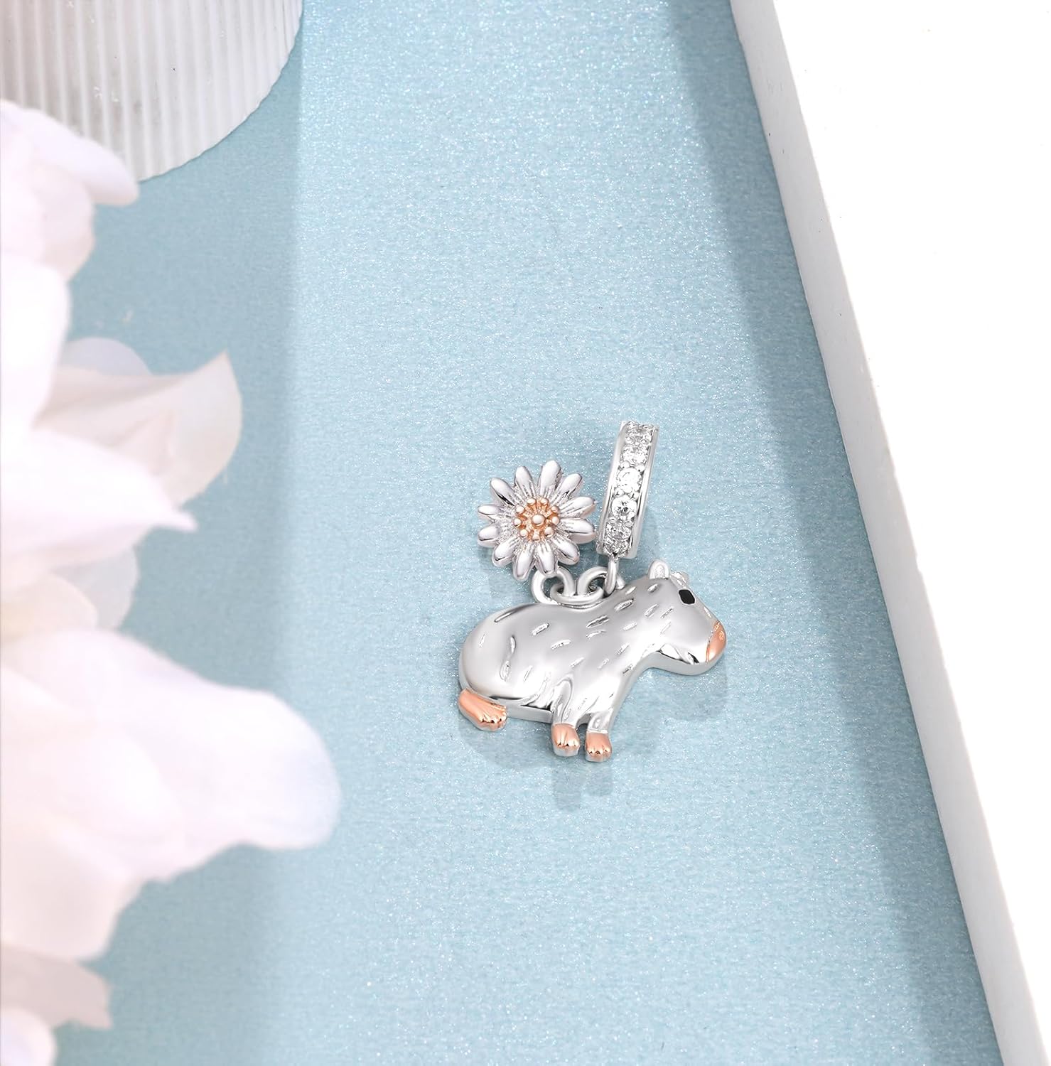 Capybara Gifts for Women 925 Sterling Silver Capybara Charms for Bracelets Cute Capibara Charms for Jewelry Making - Image 2