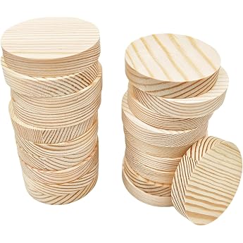 20 Pieces Pine Circle Plaques 5x1cm Blank Unfinished Round Wooden Circles Plaques for Craft Projects Engraving Wood Burning P
