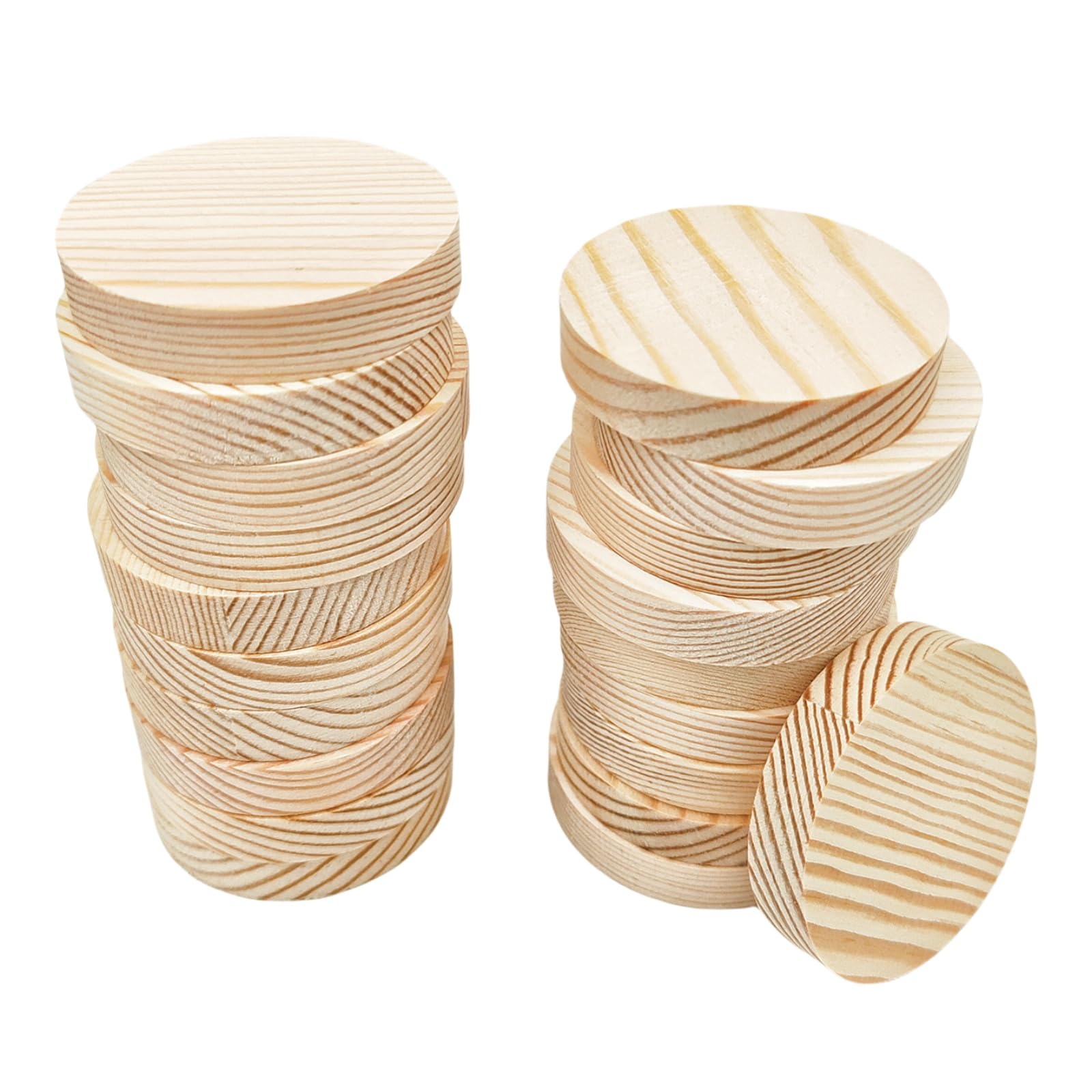 20PCS Pine Circle Plaque, 5x1cm Blank Unfinished Round Wooden Circles Plaques for Craft Projects, Engraving, Wood Burning, Painting — image 1