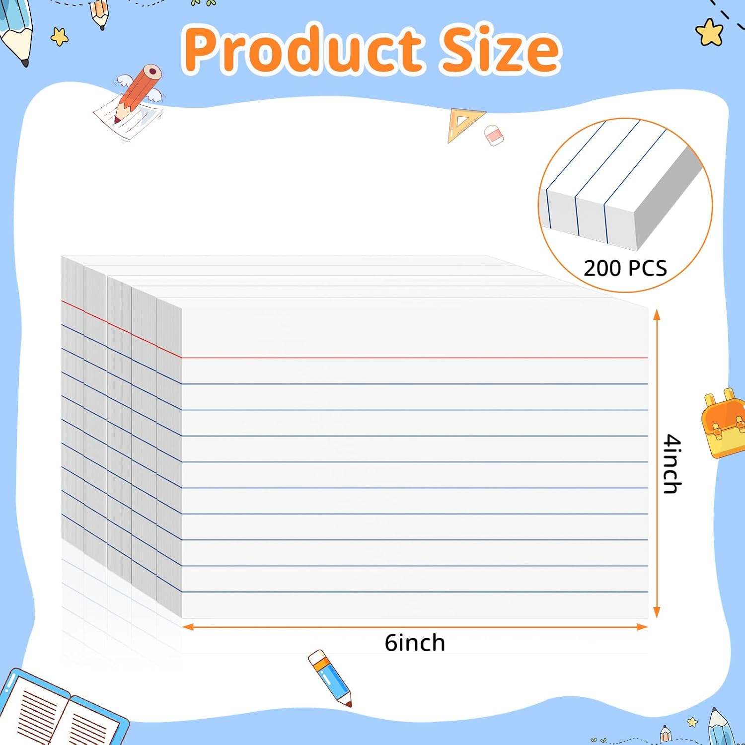 Index Cards 4x6, White Flash Cards, Lined Flashcards Notecards image 2