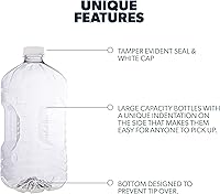 Vista 7 de Diplastible (4 unidades) botellas de plástico desechables para jugo, 64 onzas con tapas, botella de agua líquida de medio galón a prueba de fugas