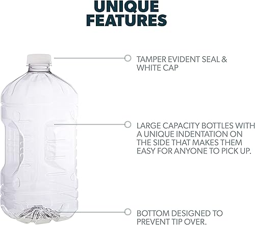 Miniatura 7 de Paquete de 4 botellas de plástico desechables a prueba de fugas 64 onzas con tapa sin BPA para jugo leche té limonada