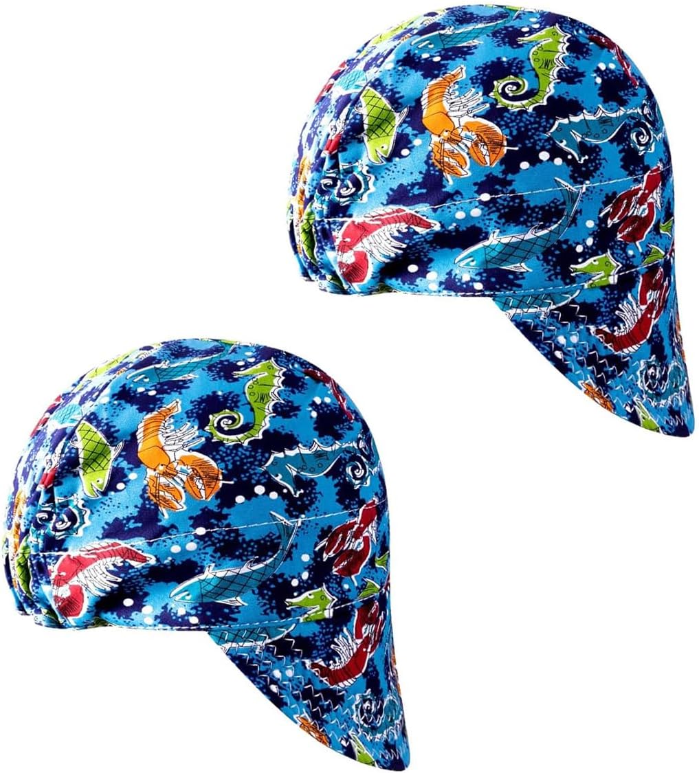 2 Pack Fireproof Cotton Welding Caps Mesh Lined Durable Suitable for Welders and Electricians Fits Most Welding Helmets