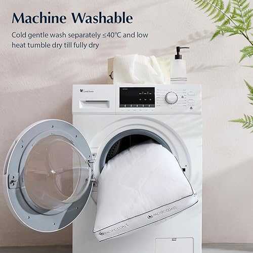 Miniatura 8 de Pacific Coast Almohadas de cama reforzadas para personas que duermen de lado y de espalda, almohadas firmes de plumas de ganso y plumón con carcasa