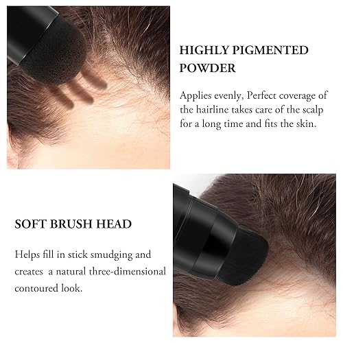 Miniatura 4 de Polvo de retoque de raíces de cabello, cubierta de doble cabeza, cabello gris con esponja y cepillo, polvo de contorno impermeable para pérdida de