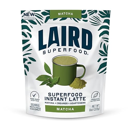 Laird Superfood Instafuel Matcha Plus Creamer, Matcha Latte polvo de té verde lleno de antioxidantes con crema original, sin lácteos,