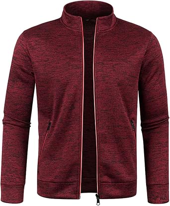 Thatrich Mens Sweatshirts Mock Neck Full Zip Sweatshirt Lightweight Sport Coat Long Sleeve Sweat Shirts Fall Jogging Jackets