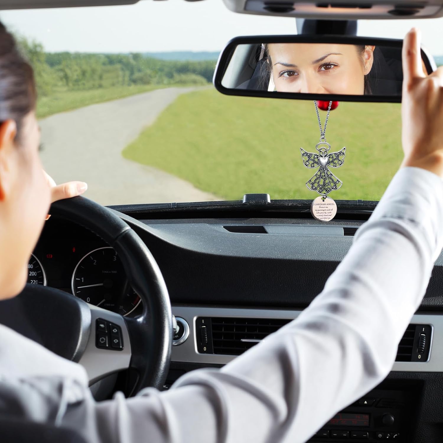 1pcs Christian Car Accessories,Rear View Mirror Hanging Guardian Angel Car Charm,Inspirational Jesus Bible Cars Accessories for Women, Teens, and New Drivers, Perfect Religious Gift - Image 5