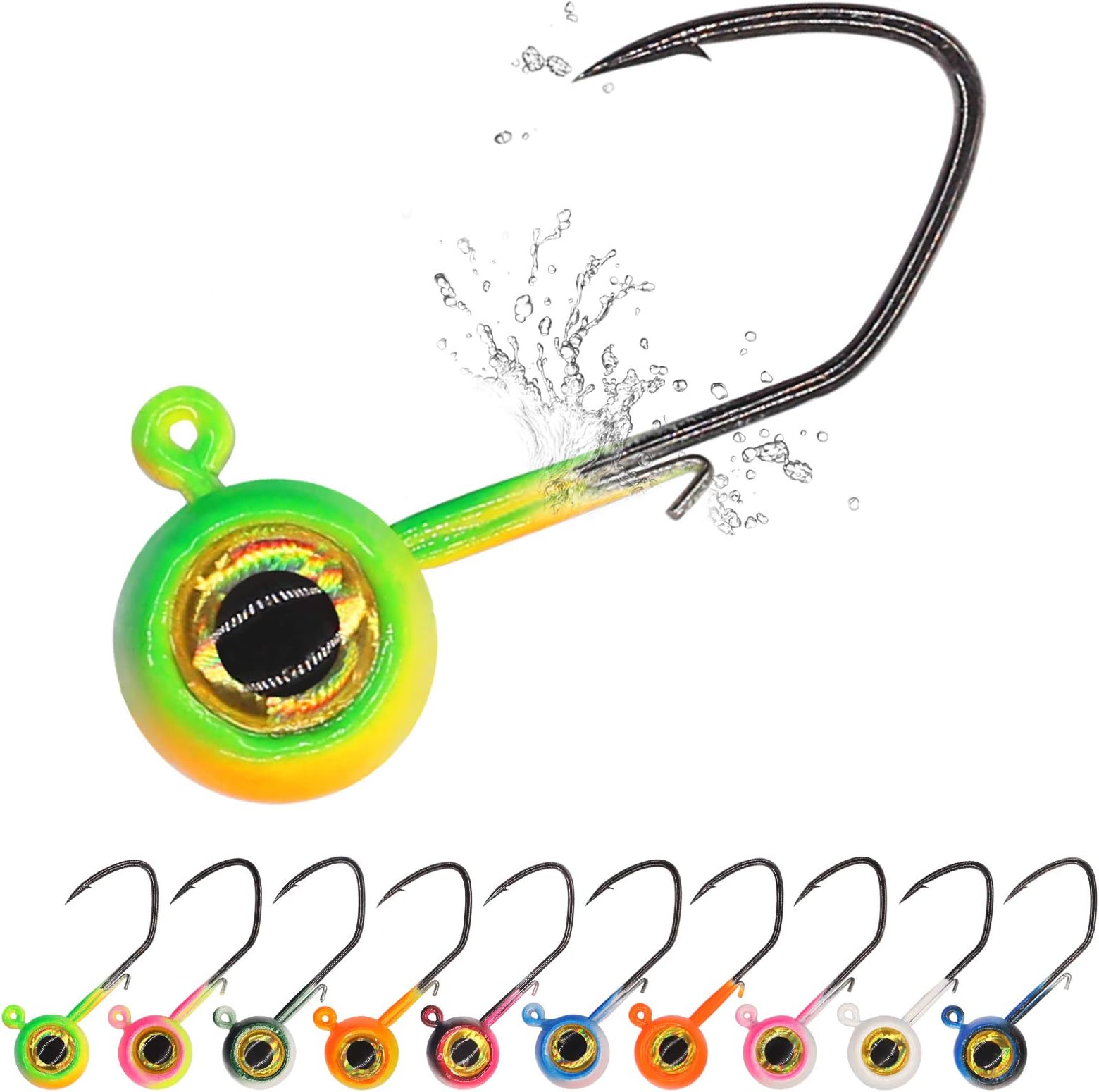 Crappie Jig Heads Kit With Underspin Spinner Blade, Lures and Jigs for Fishing - 30 & 50 Pack, 1/8, 1/16, 1/32 oz