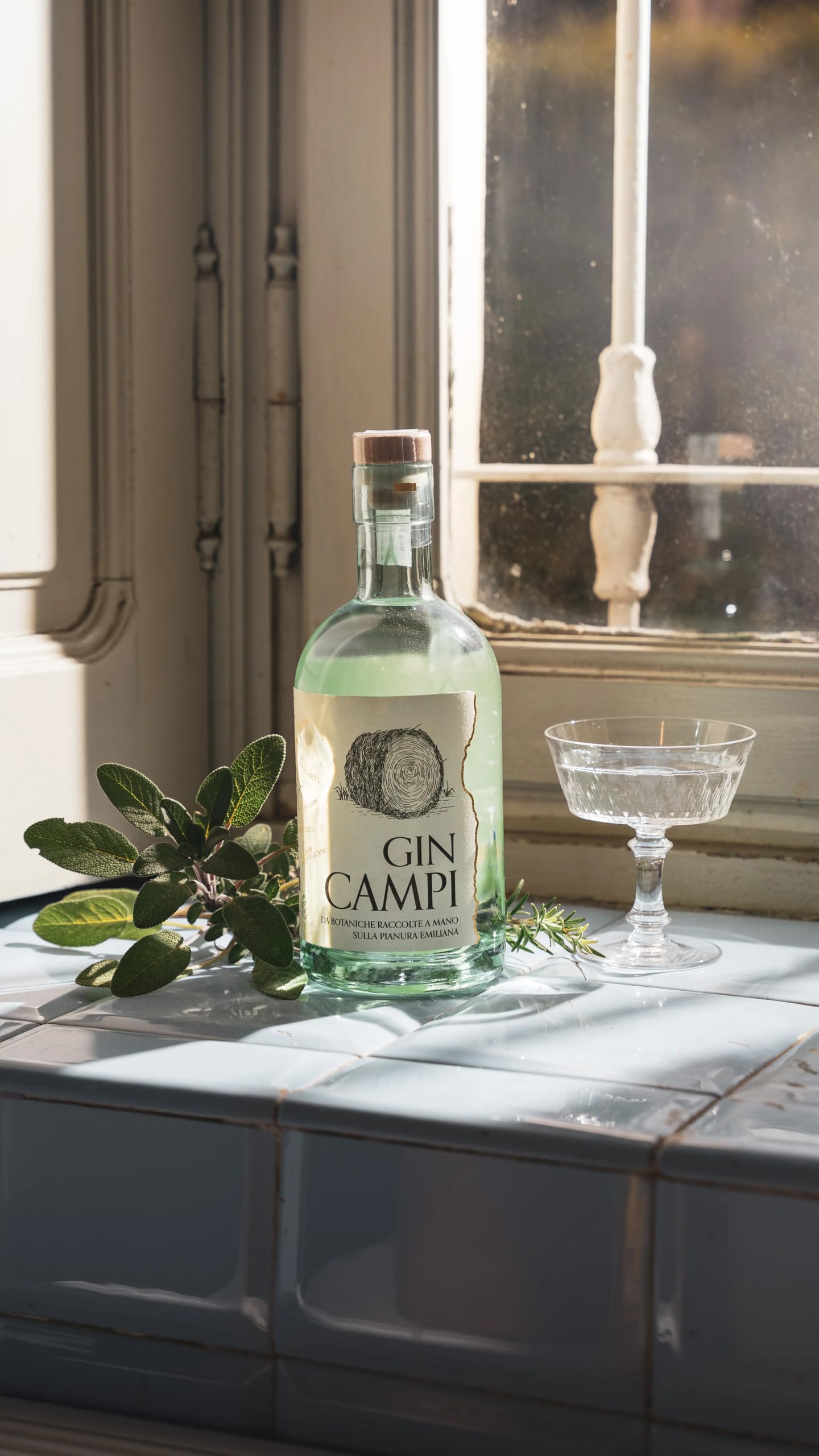 Gin CAMPI London Dry – Artigianale Italiano Premium | Small Batch 39% | Aroma di Fieno, Foglia di Pomodoro e Crema di Latte | per Gin Tonic e Negroni