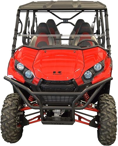 Kawasaki Teryx (2016 y posteriores) totalmente plegable resistente a los arañazos UTV parabrisas. ¡Máxima versatilidad! Completo, medio o apagado en