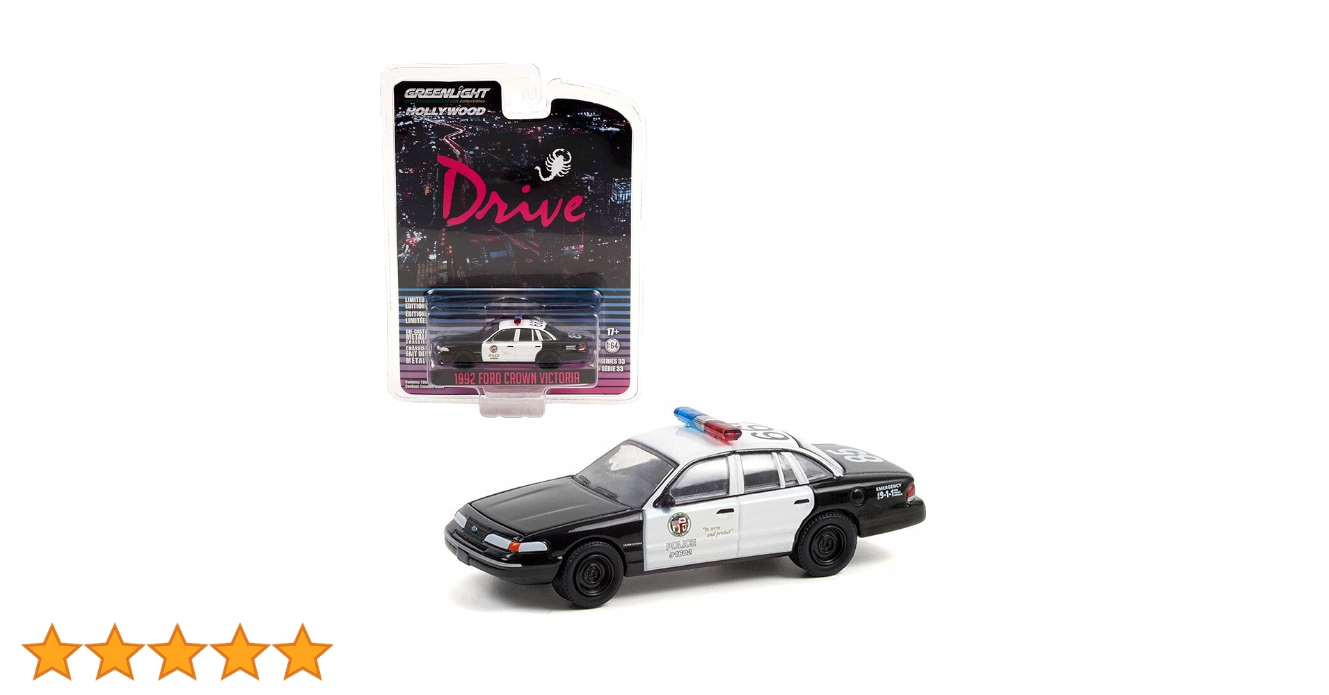 グリーンライト1/64 フォードクラウンビクトリア　インターセプター　パトカー グリーンライト 1/64 ミニカー 1998 FORD CROWN VICTORIA