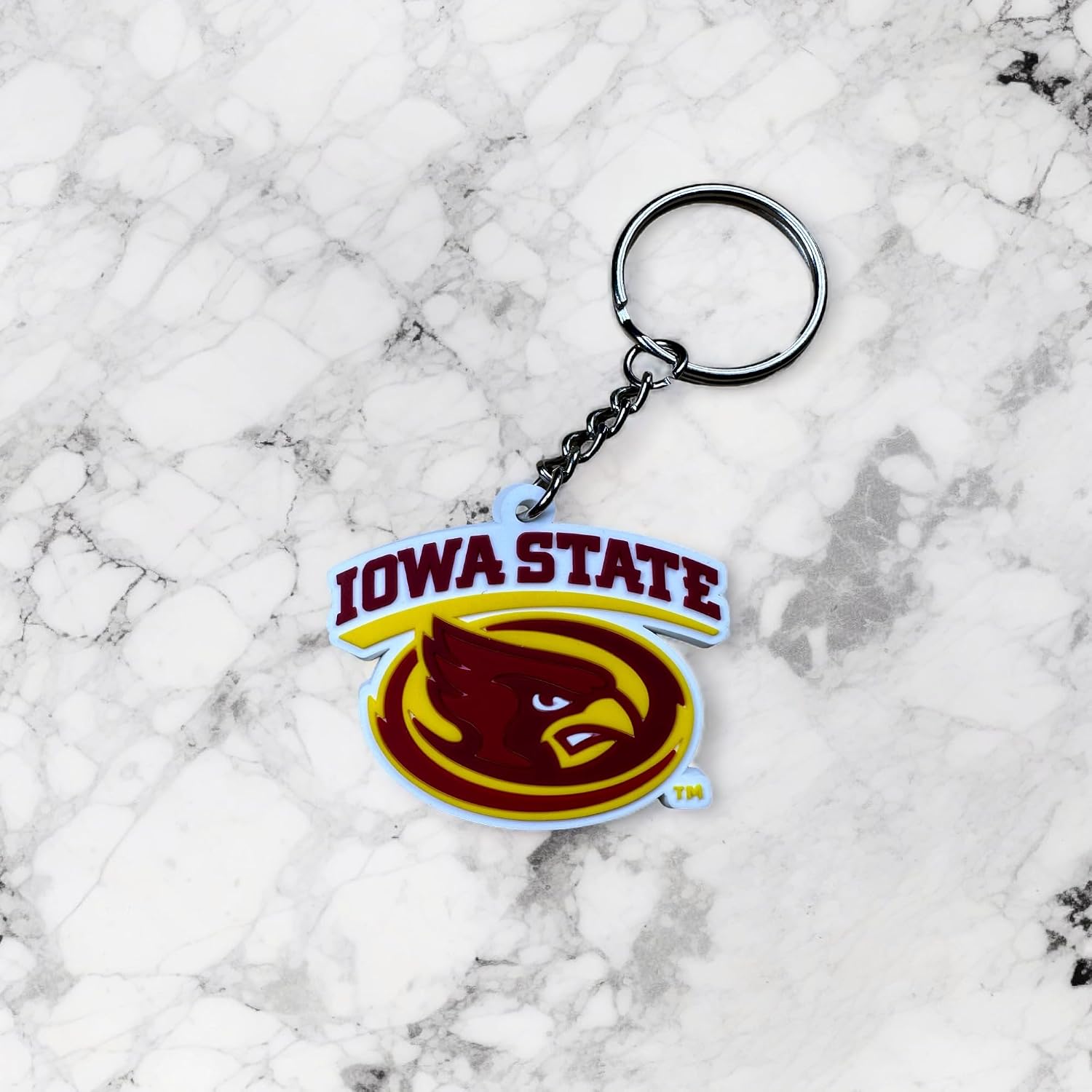 Desert Cactus Iowa State University PVC Keychain ISU Cyclones Bag Tag, Backpack, Car, Gift, Souvenir, Key Ring (PVC A)
