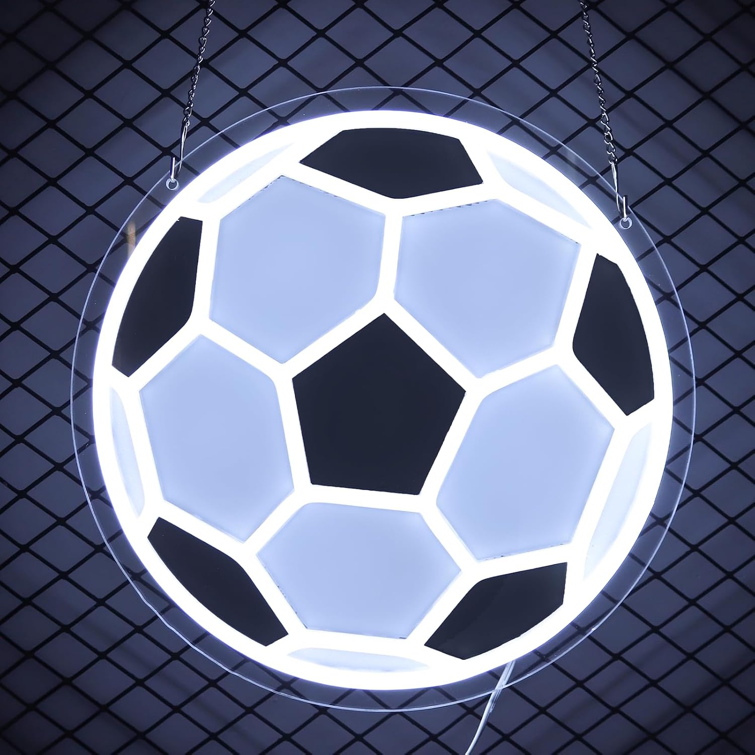 soccer Neon Sign, Dimmable Football LED Neon Light, a Must-Have for Football Fans, Sports-Themed Neon Light, Ideal for Decoration in Kids' Rooms, Teen Bedrooms, Family Bedrooms, Game Rooms, College Dorms, Clubs and Birthday Parties