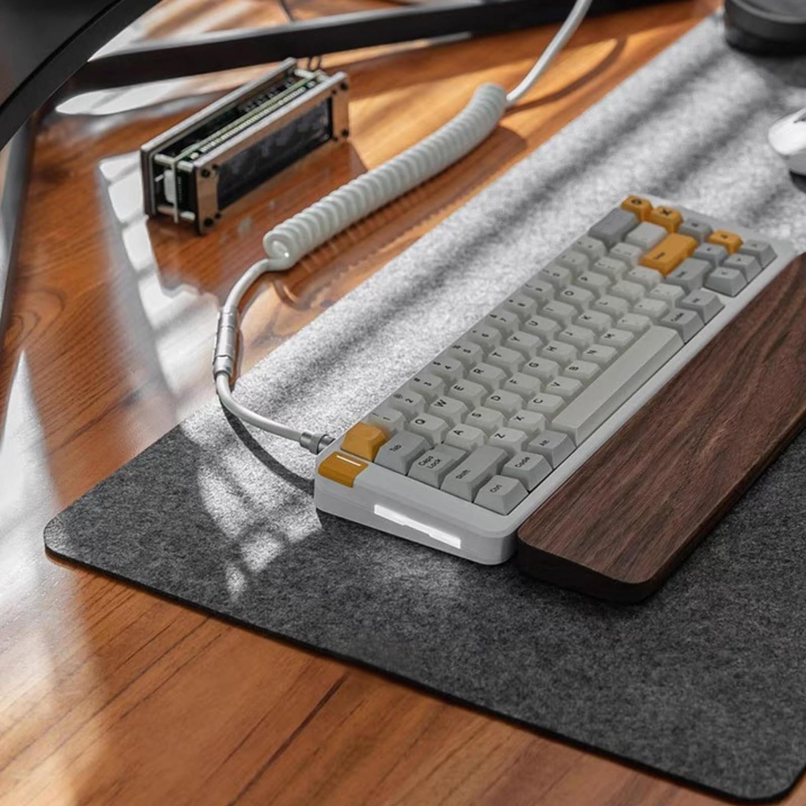 2 Alfombrillas de Escritorio de Fieltro 90x40 cm Antideslizante, Tapete Grande para Ratón y Teclado, Protector de Mesa para Oficina, Hogar y Gaming