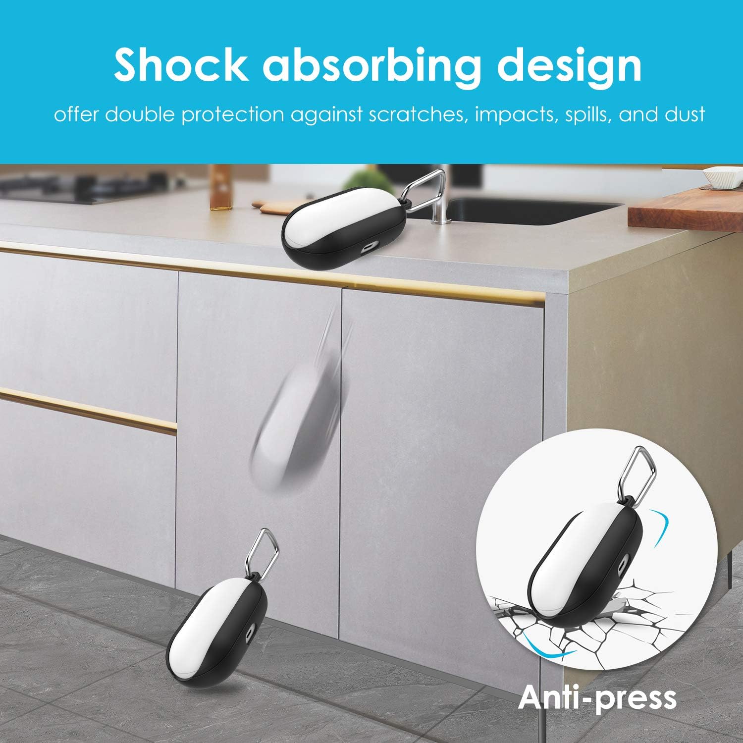 ProCase Silicone Case for Galaxy Buds (2019), Shockproof Soft Scratch Resistant Silicone Carrying Case Storage Bag for Galaxy True Wireless Earbuds (2019) -Black