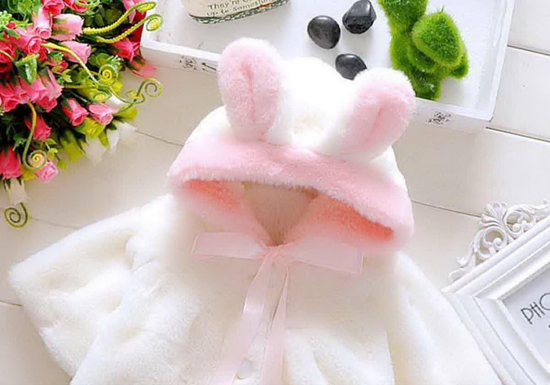 Happy Cherry Baby Girls Fur Warm Coat Cloak Overcoat Hoodies Cute Outdoor Suit - Image 5