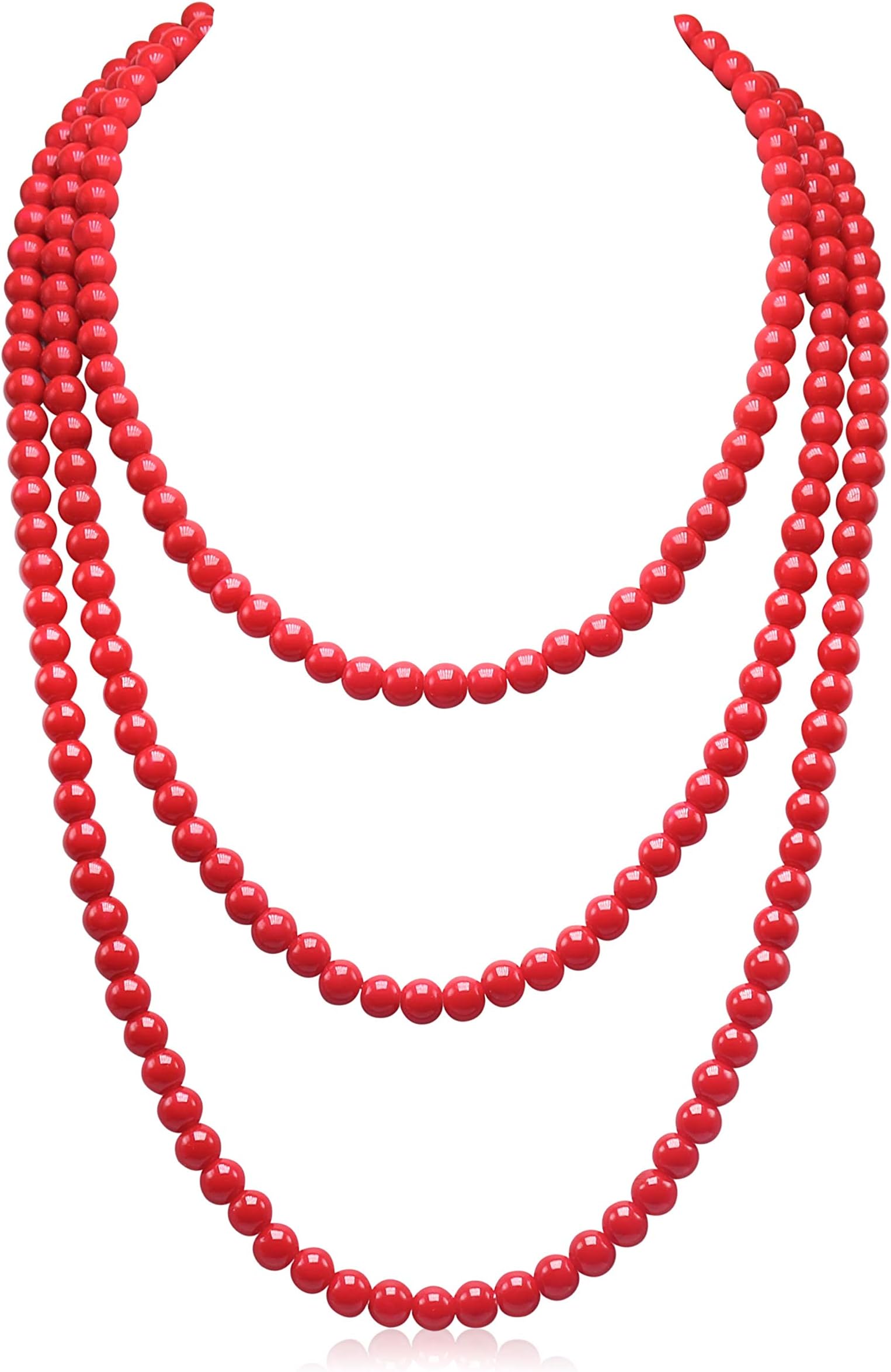 Red Bead Necklace for Women