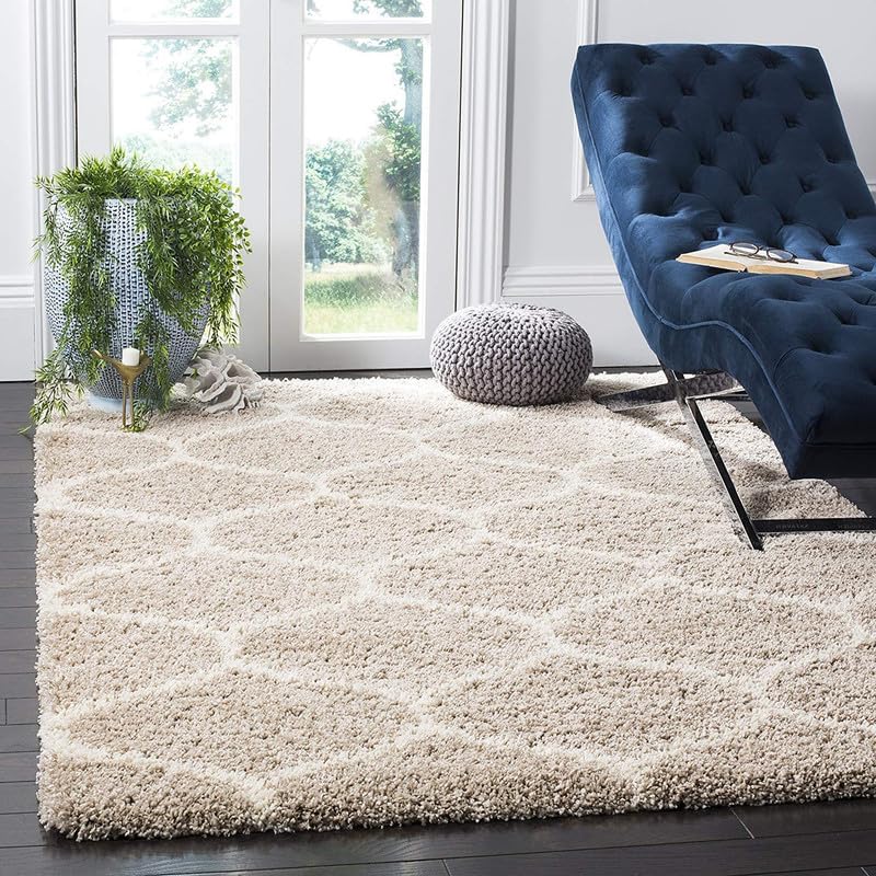 Image of TRANQUIL Polyester Fluffy Fur Rug Shaggy Modern Carpet for Living Room, Bedroom, Guest Room, Kids Room (6x9 Feet, Beige Ivory)
