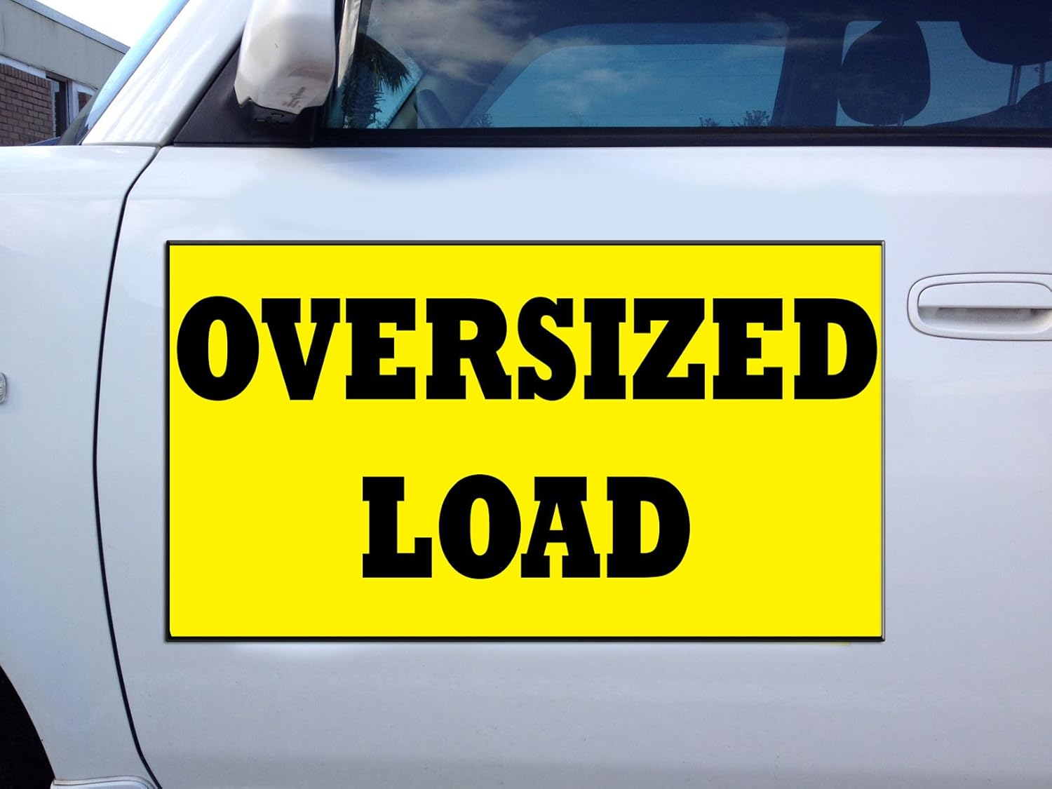 Fastasticdeals Oversized Load Yellow Background Car Door Magnets Magnetic Signs-Qty 2/12 x 24 Inches