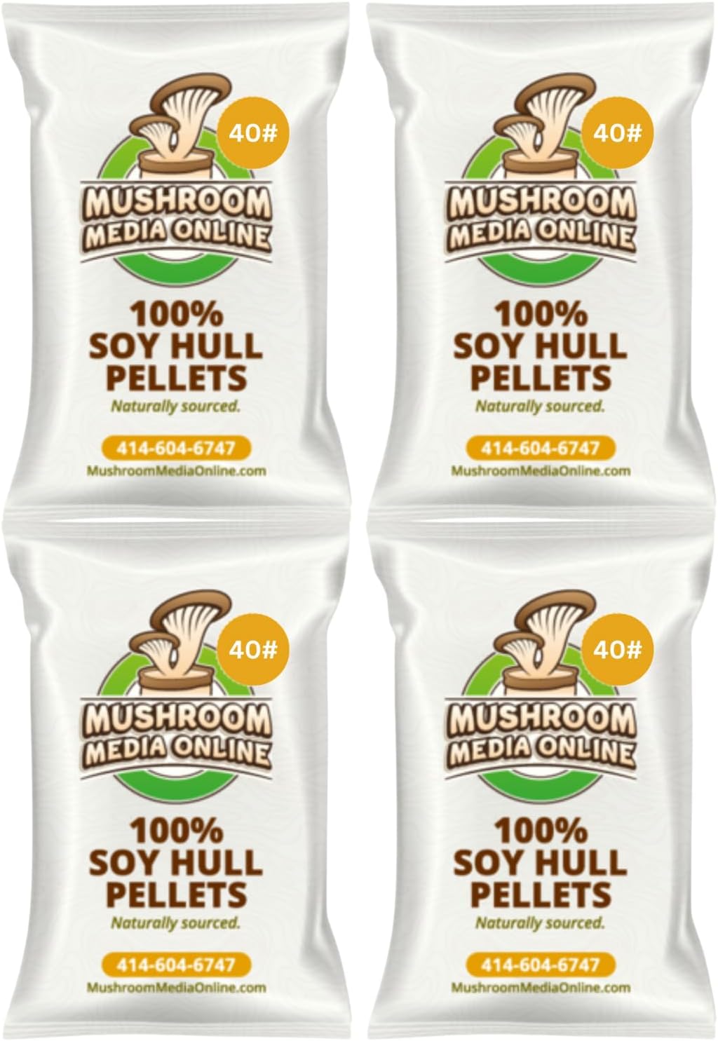 100% Soy Hull Mushroom Pellets - Ideal and Fast-Growing Substrate for Mushroom Cultivation, Oyster Mushrooms, Shiitake, and More (160, Pounds)