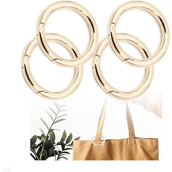 ZoeTekway Pack of 4 Carabiners Round Carabiner Ring Door Clasps Key Clasps Ring Clasps Spring Clasps Shoulder Strap Replacement Parts for Purses Gold