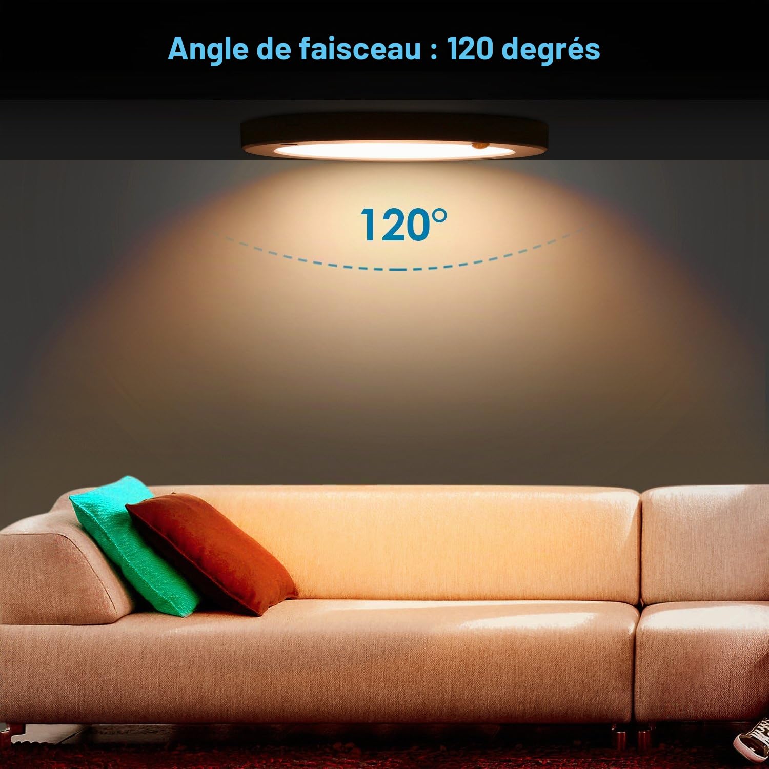 Plafonnier LED 18W, Eclairage Rond, Lampe de plafond, Blanc Chaud 4000K, Equivalent à Lampe incandescent 130W, 1300lm, parfait pour salon, couloir, salle de bain, cuisine etc.