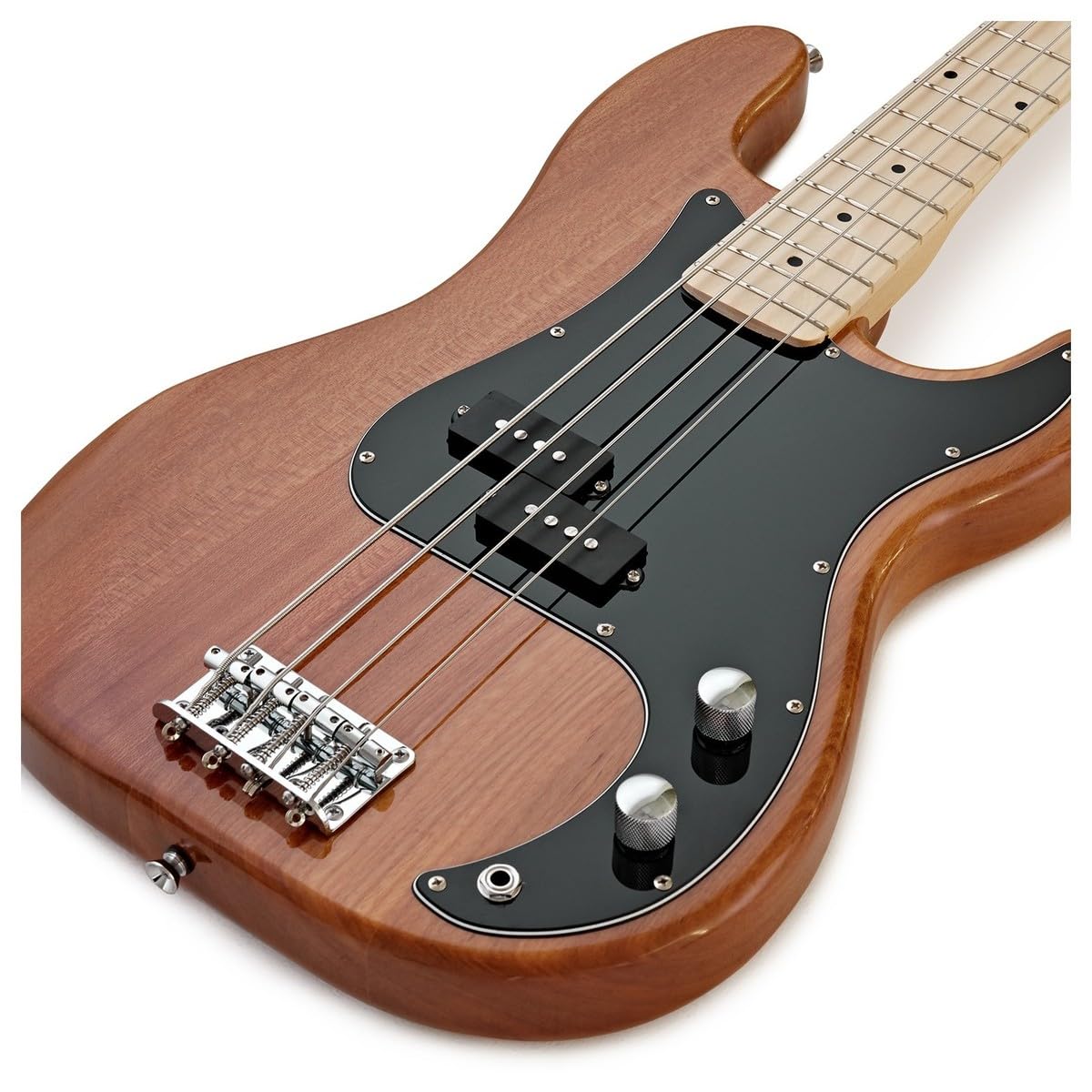Basso LA Select + Pacchetto con Amplificatore da 15 W, Natural | Tono Chiaro e Deciso, Corpo in Frassino con Manico in Acero, Humbucker Split Coil, Ampli 15W e Accessori Inclusi