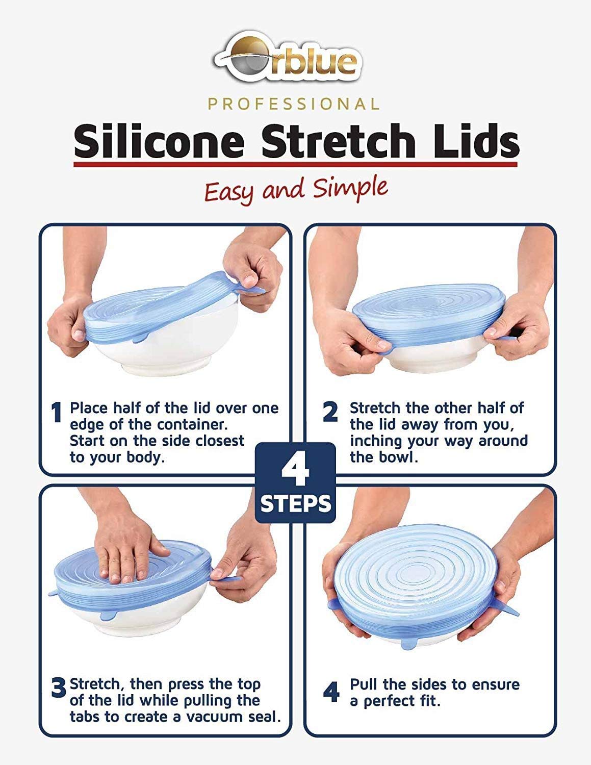siddhmurti Kitchen Bowls 6 Pcs Reusable Silicone Stretch Lid Food 2