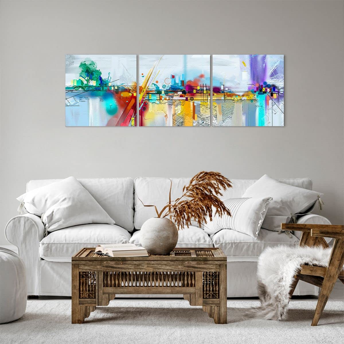 ARTTOR Cuadro Decorativo 120x40cm Moderno Tríptico Abstracto Arte - 4028