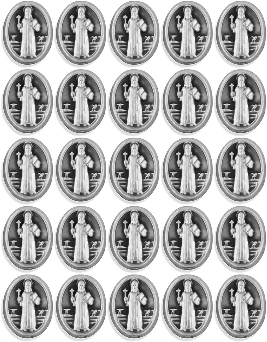 10mm Bulk Saint Benedict Medal Rosary Beads - Pack of 25 (Round) image 4