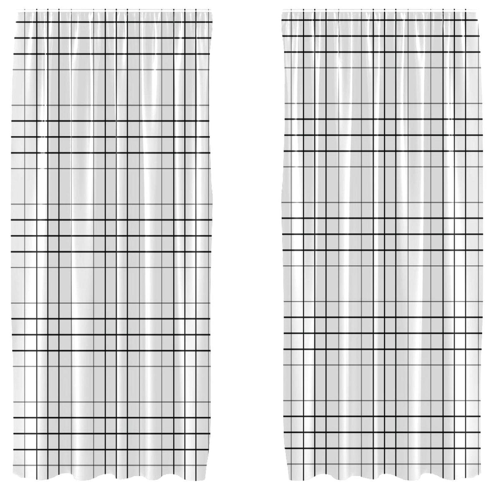 Rideaux de fenêtre légers à carreaux lot de 2 habillage vitrage 139x213