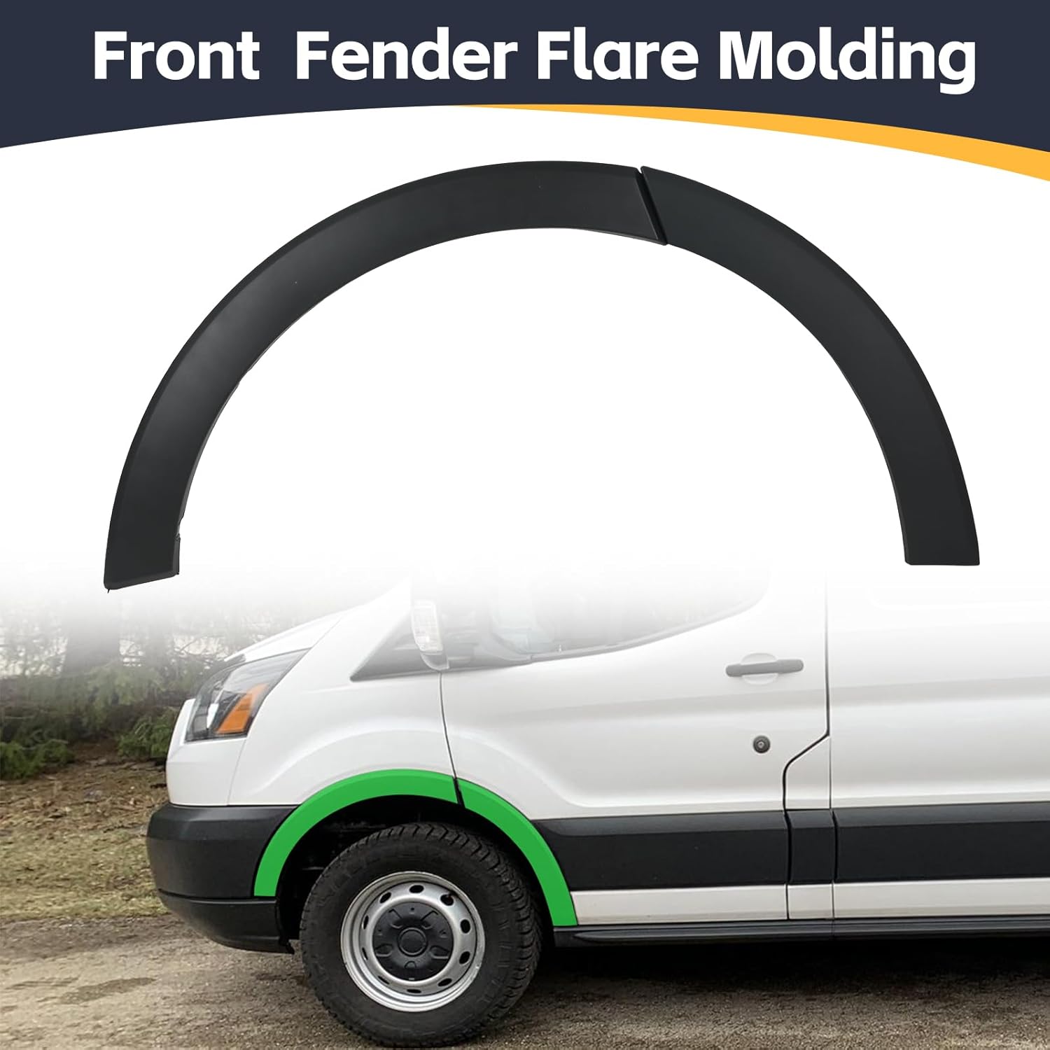 Front Wheel Opening Molding Panel Exterior Fender Flare Set for Ford Transit 150 250 350 350HD 2020 2021 2022 2023, for Ford E-Transit 2022 2023 (Left Side) Left Side 1.0