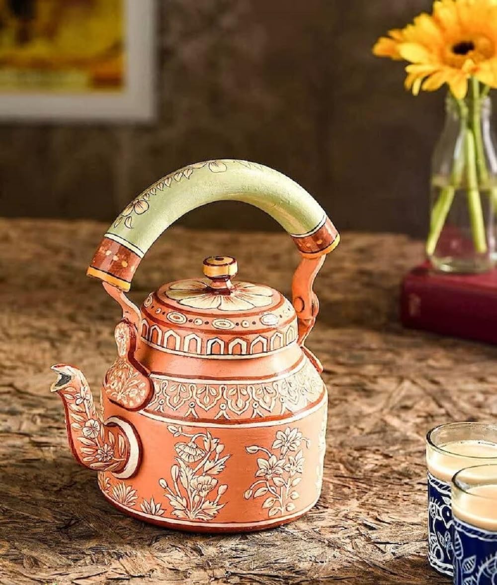 Handpainted Aluminum Tea Kettle - Copper -1