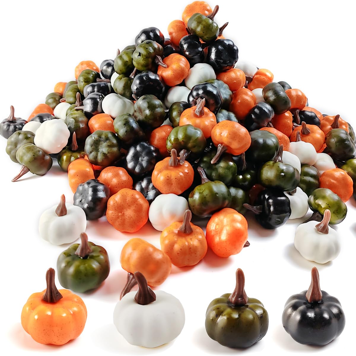 TIHOOD Künstliche Mini-Kürbisse, Herbsternte, künstliche Kürbisse, Dekoration, künstliche Früchte, Heimdekoration für Halloween, Erntedankfest, Party-Dekorationen (mehrfarbig)