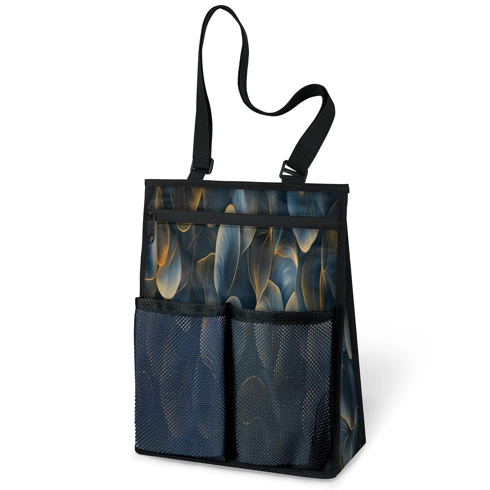 Ourtheme Art Leaf Portable Shower Bag for Travel Gym Camp Beach Tote Shower Caddy Bags Hanging Toiletry Organizer