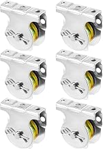 QWORK Wall Mount Pulleys, 6 Pcs 1-1/2" Ceiling Mount Single Pulley V-Groove Pulley Hardware Accessories for 3/8" Wire or Rope, Working Load 420 Lbs