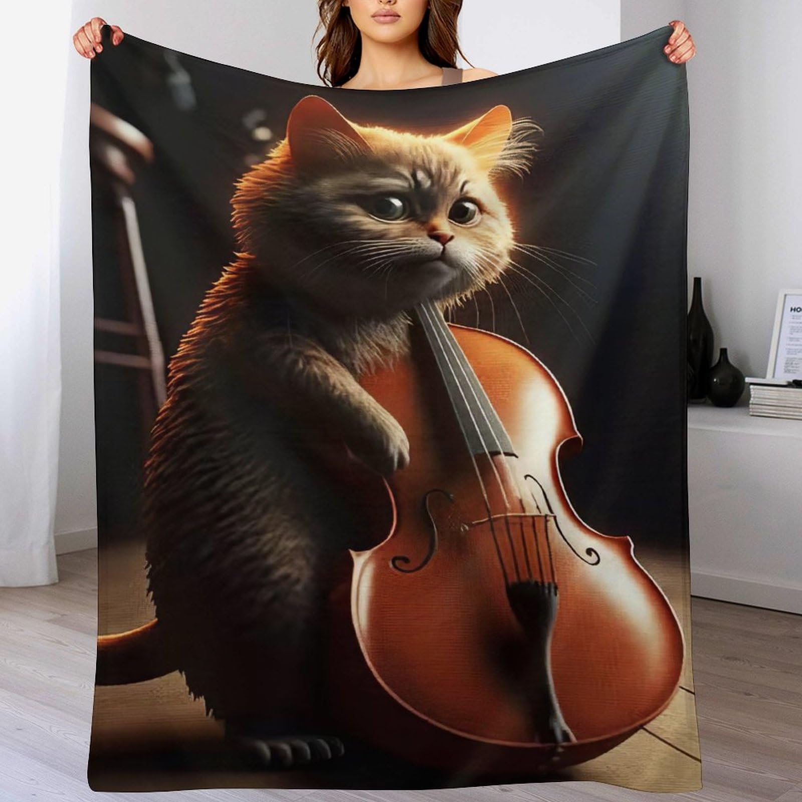 Couverture polaire flannel chat de qualité supérieure douceur thermique lit 180x200