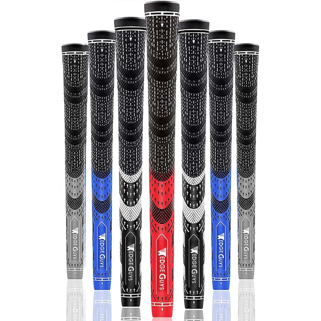 Wedge Guys MM Performance Golf Grips - Set of 13 Multi-Material Moisture Wicking All-Weather Cord Rubber Golf Club Grips Ideal for Clubs Wedges Drivers Irons Hybrids
