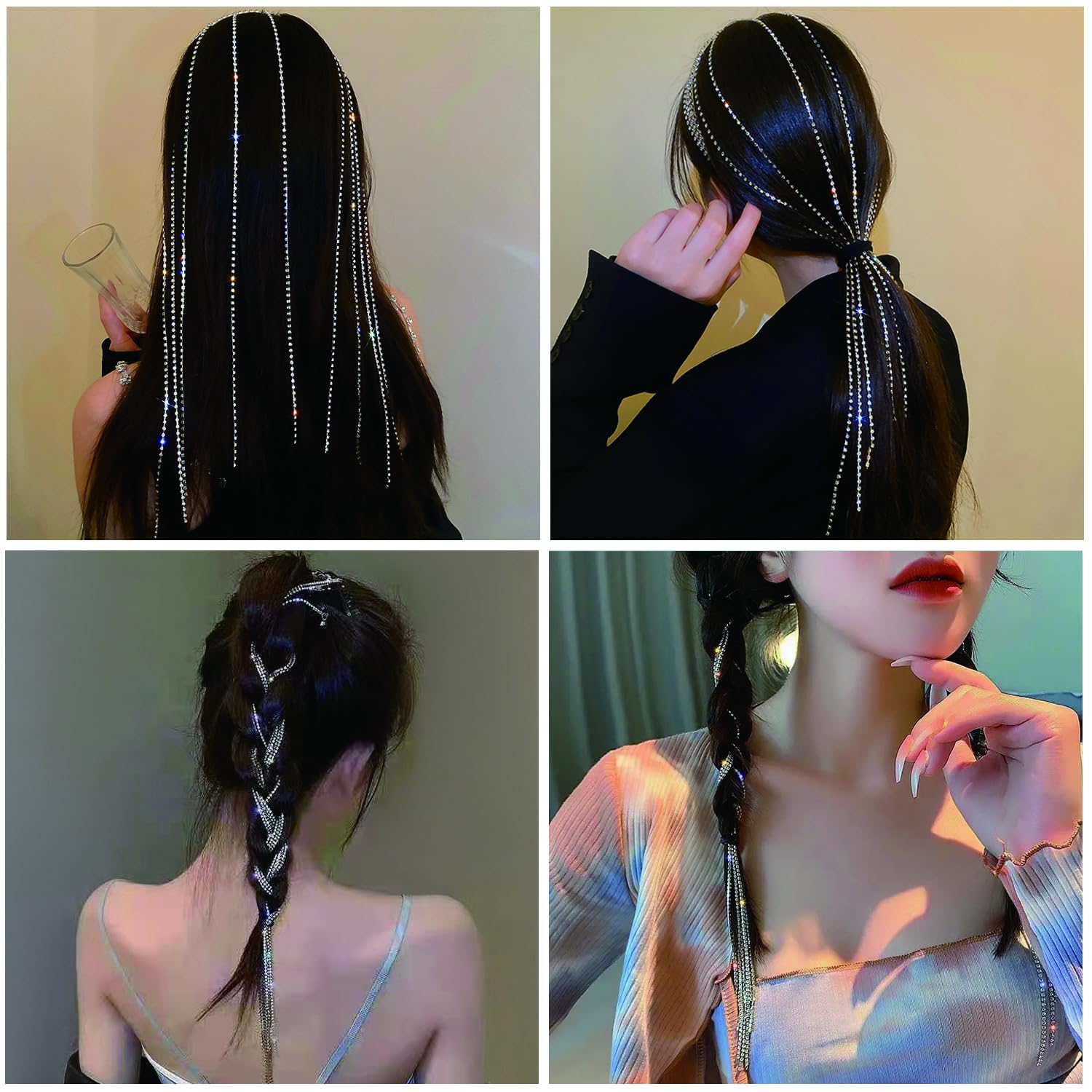 Amazon.com : SONGJIE Hair Chains for Women, 4 Pieces  display picture 2