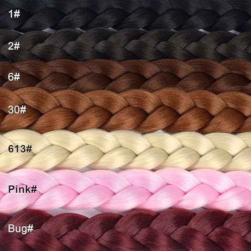 Miniatura 6 de Extensión de cabello sintético suave y natural trenzado con banda elástica para el cabello, extensiones de cabello sintético suave y natural para