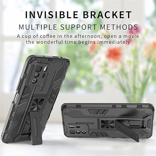 Miniatura 3 de Asuwish Funda de teléfono para Xiaomi Redmi Note 10 Pro con cubierta protectora de pantalla de vidrio templado y soporte delgado, híbrido,