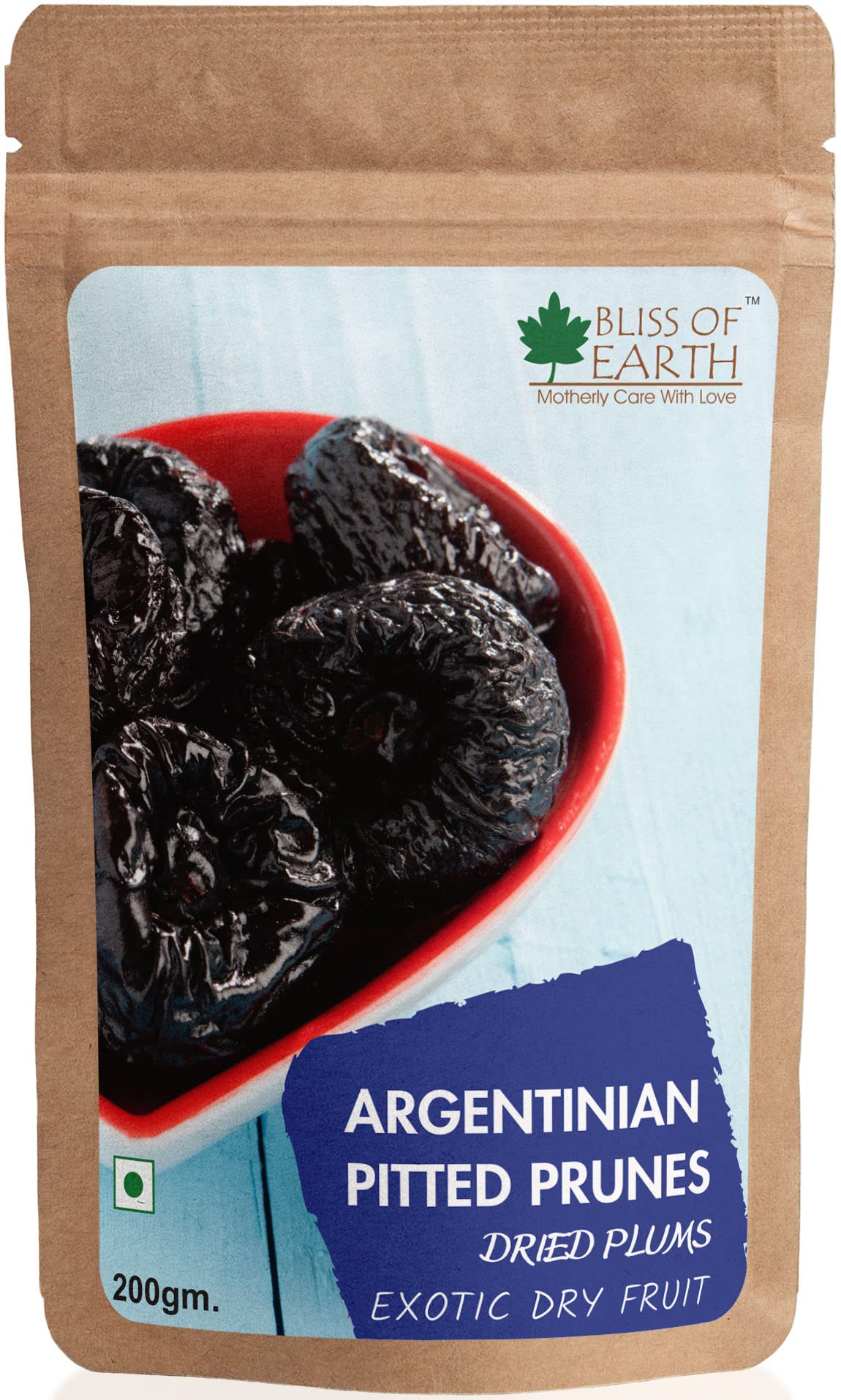 Bliss of Earth 200gm Argentinian Pitted Prunes Dried Plums Exotic Dry Fruit