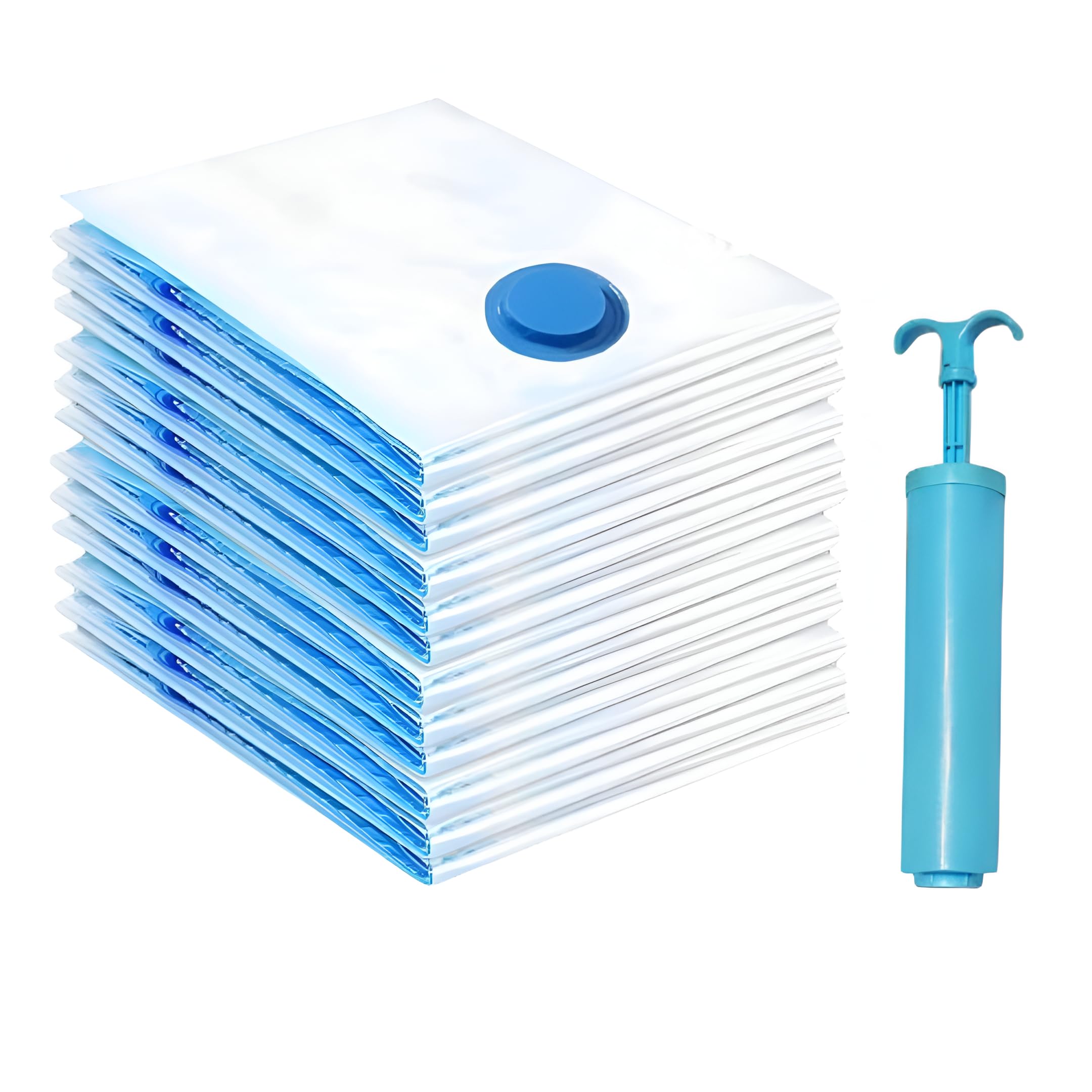 Vacuum Storage Bags 12 Pack – Space Saver Bags with Hand Pump, 4 Sizes (S/M/L/XL) – Compression Bags for Clothes, Bedding, Travel & Home Organization