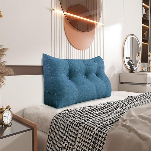 Almohada de cabecera de cuña para dormitorio, almohada de lectura, soporte de espalda para sentarse en la cama, cojín lumbar, posicionamiento