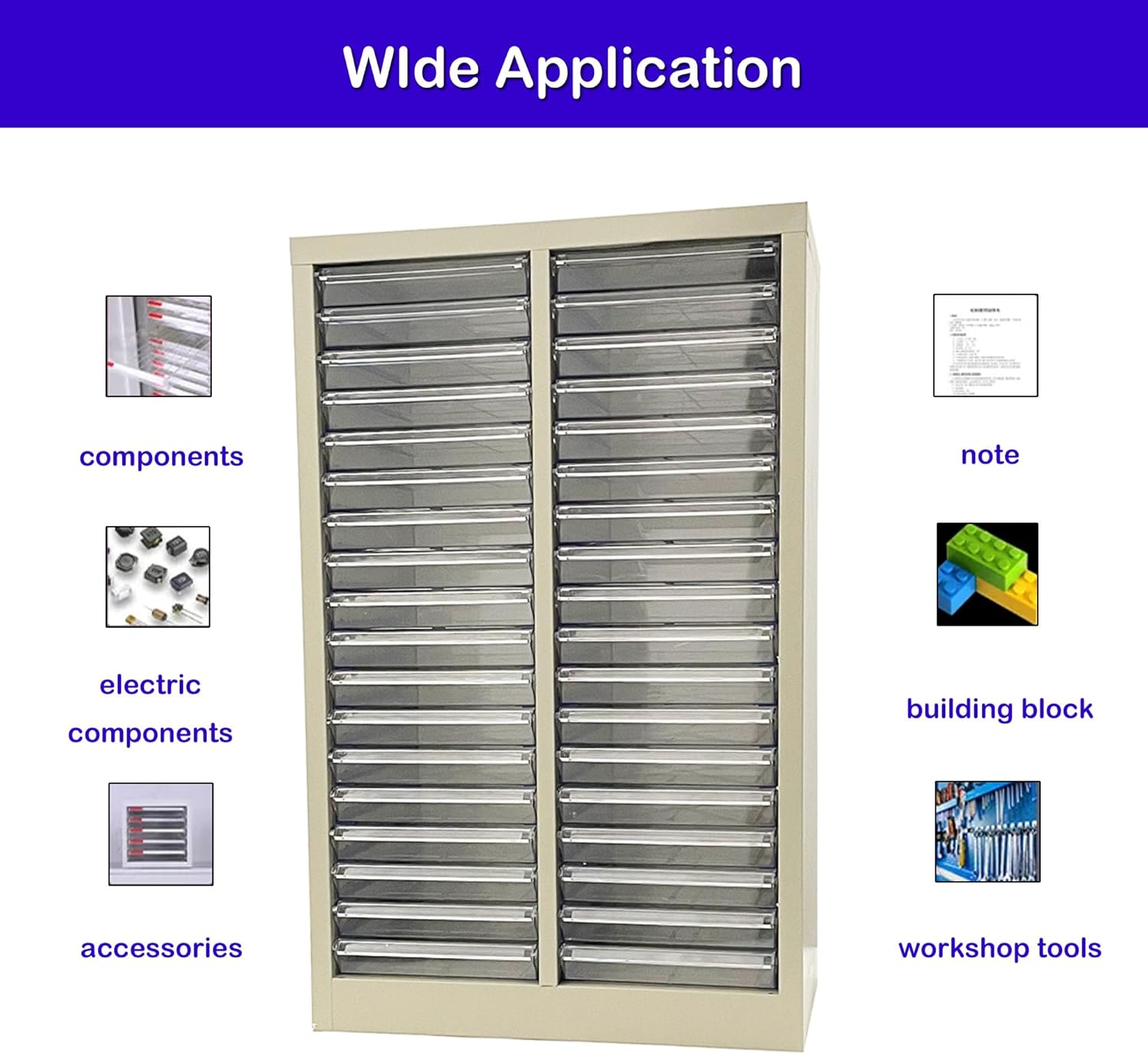 INTSUPERMAI Office Cabinets Document CFile Cabinet 36 Drawers Metal Document Storage Box